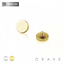 IMPLANT GRADE SOLID TITANIUM INTERNALLY THREADED DISC DERMAL TOP(TOP PART ONLY)